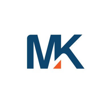 yaratıcı güçlü ilk harf m ve k logo vektör kavramı