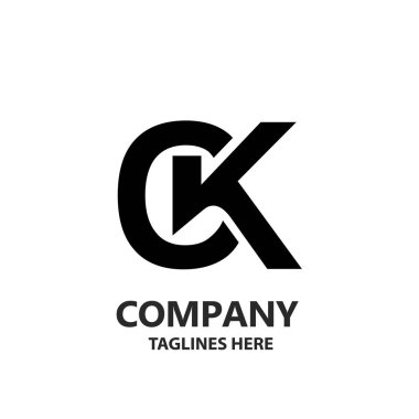 yaratıcı güçlü ilk harfi c ve k logo vektör kavramı