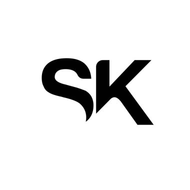yaratıcı güçlü ilk harf s ve k logo vektör kavramı