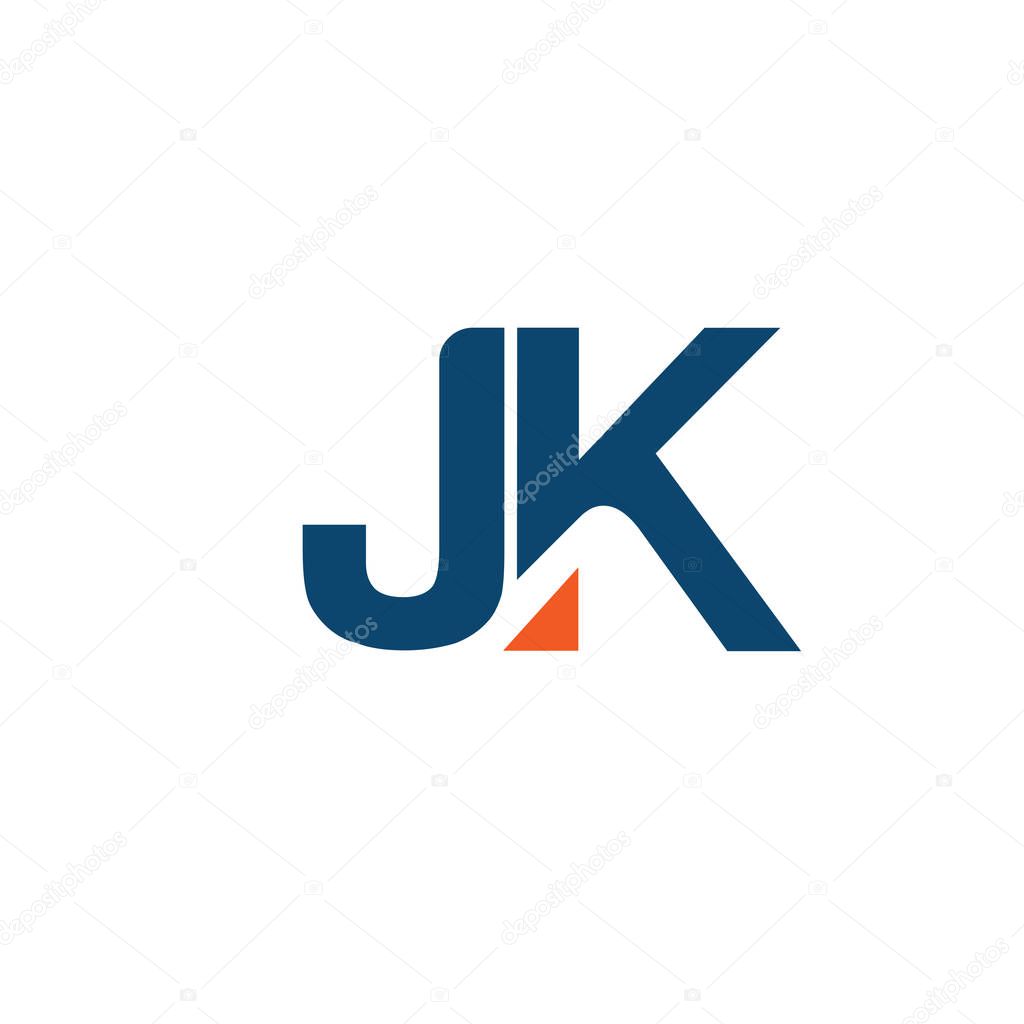 Creative strong initial letter j and k logo vector concept