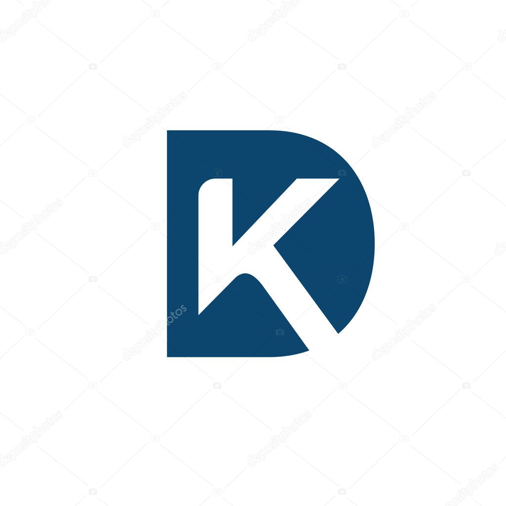 creative strong initial letter d and k logo vector concept