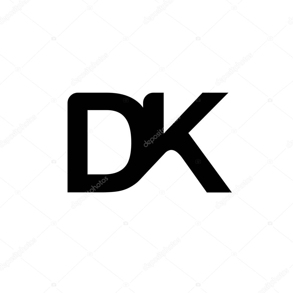 creative strong initial letter d and k logo vector concept