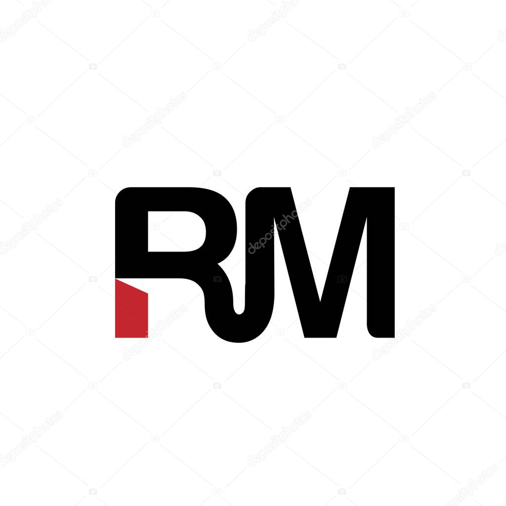 creative strong initial letter r and m logo vector concept