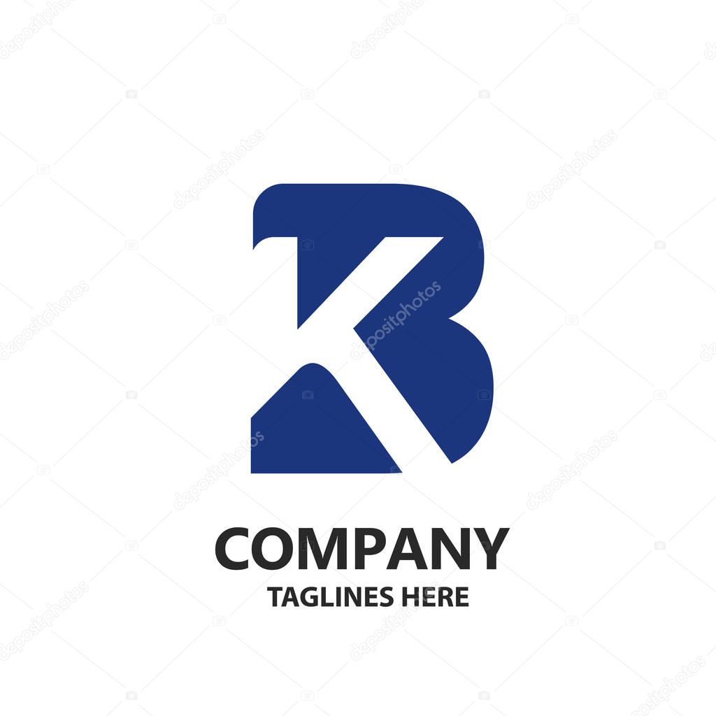Creative strong initial letter b and k logo vector concept