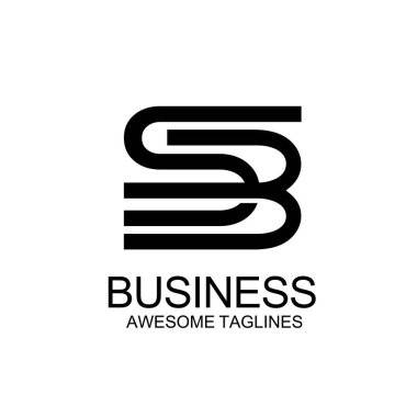yaratıcı ilk Sb mektup siyah renkler Logo illüstrasyon vektör