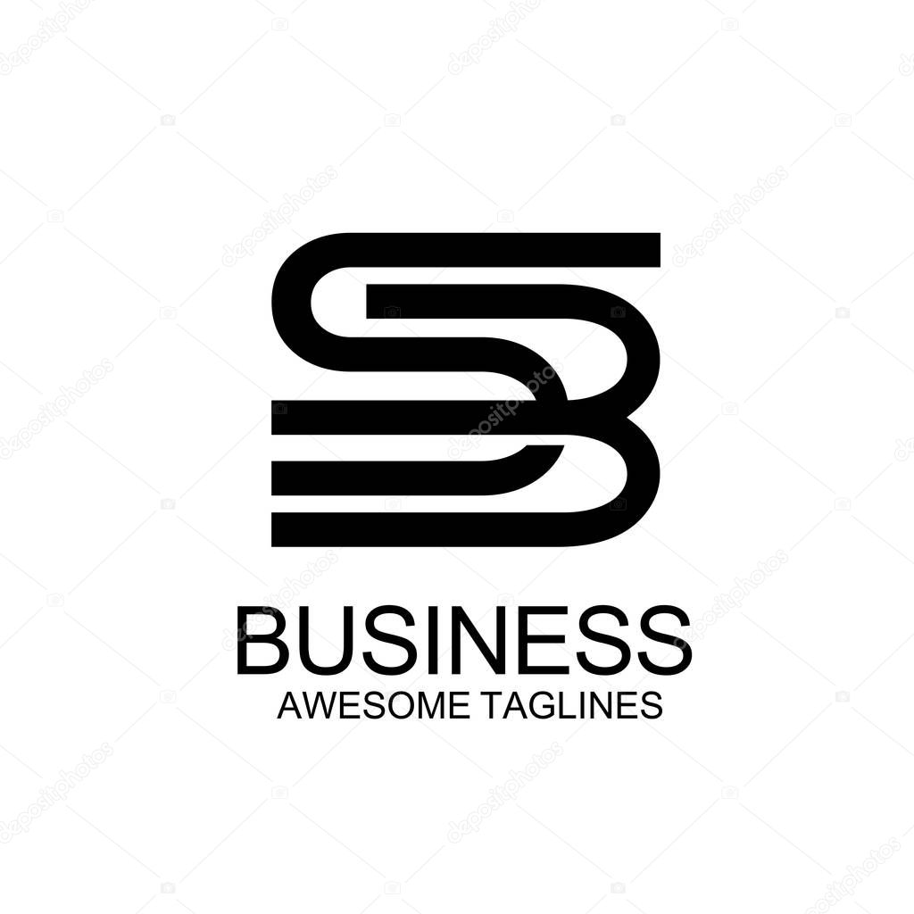 Creative initial SB Letter black colors vector Logo Illustration