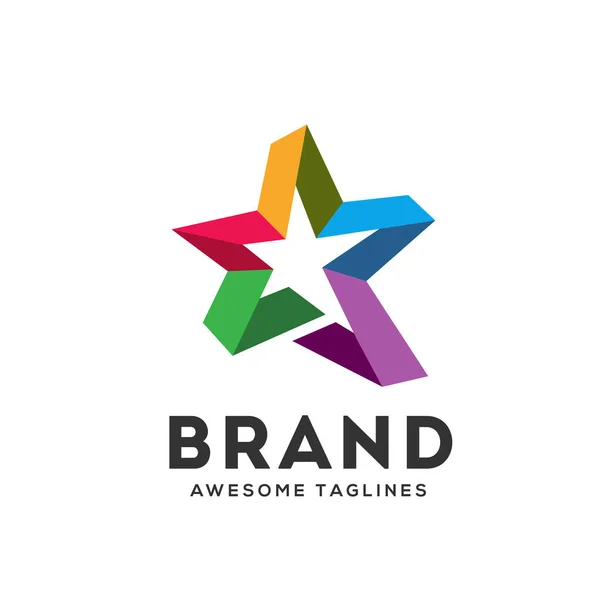 Creative Star Barvu Vektorové Ilustrace Abstraktní Obchodní Logo Šablona — Stockový vektor