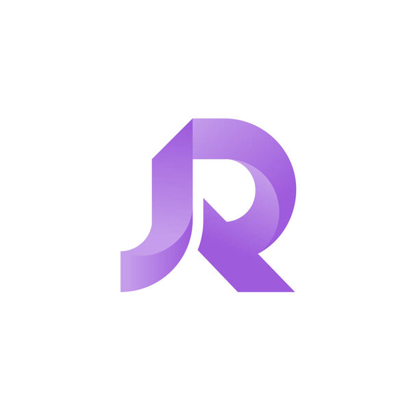 Творческая начальная буква Jr жирная и запоминающаяся с градиентным цветом тренда
