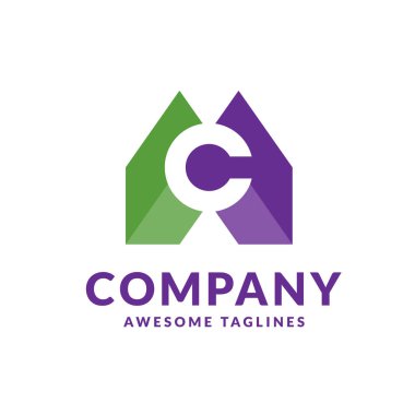 yaratıcı ilk harfi c renkli logo tasarım konsepti 