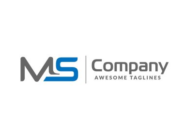 ilk harf Ms geometrik güçlü monogram logo vektör illüstrasyon izole beyaz arka plan üzerinde