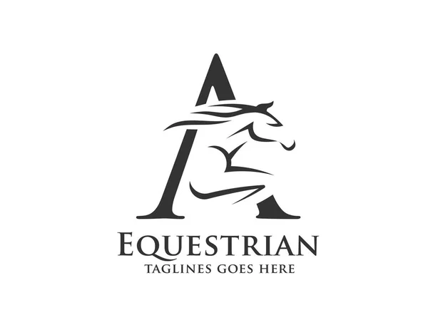 抽象実行中種牡馬ロゴのベクトルの概念を創造的な頭文字 — ストックベクタ