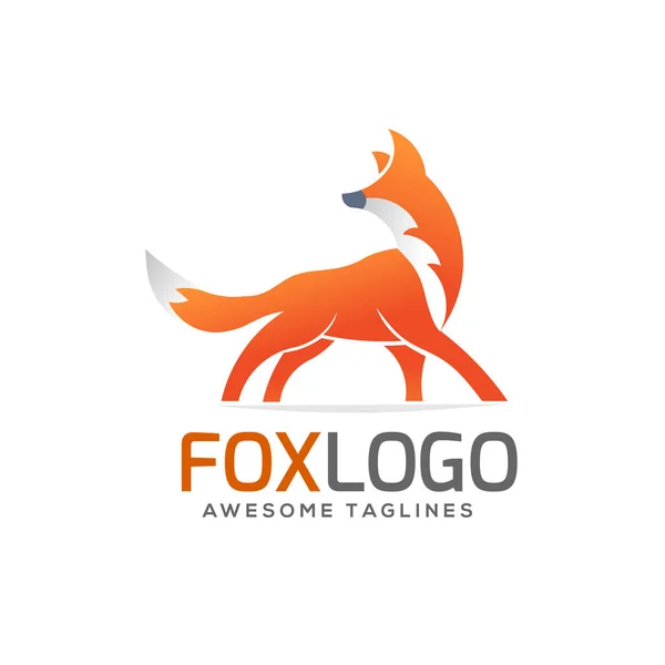 Creative Fox Animal Modern Enkel Design Koncept Red Fox Logo — Stock vektor