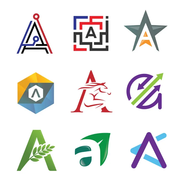 Creativo Inicial Letra Con Varios Estilo Logo Vector — Archivo Imágenes Vectoriales