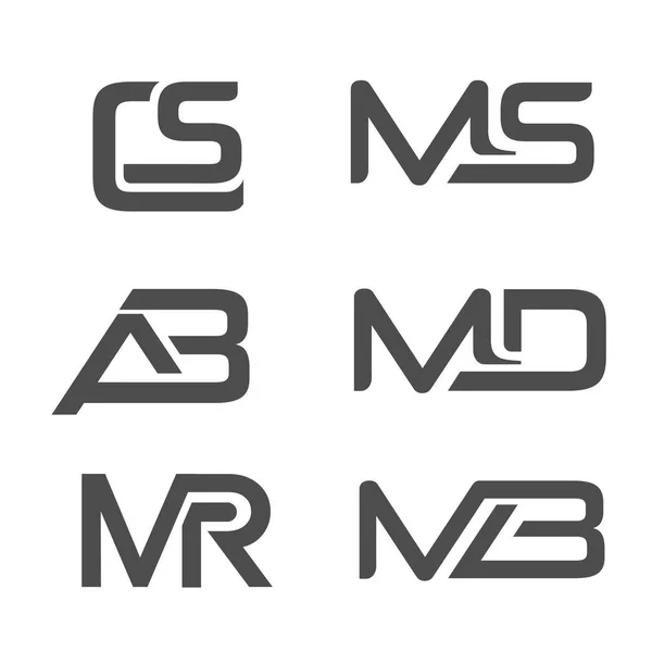 Criativo Inicial Vária Combinação Carta Logotipo Vetor Conceito Logotipo Conjunto — Vetor de Stock