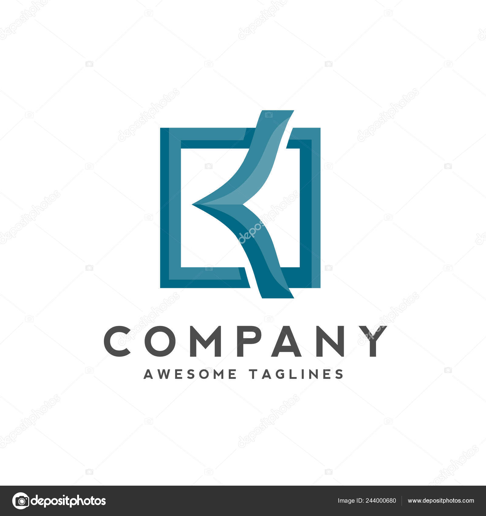 Creative Initial Letter Square Design Colorful Logo Vector Concept - Main Image