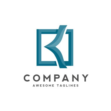 kare renkli logo vektör tasarım ile yaratıcı ilk harf k