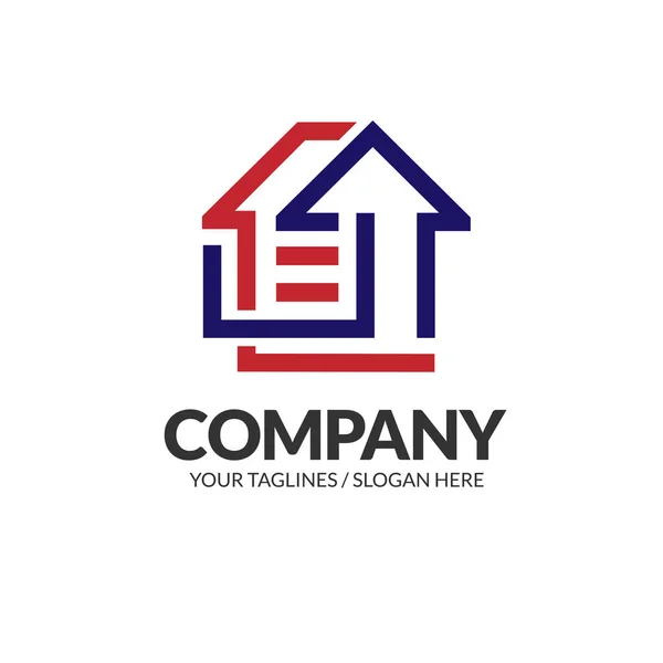 Creative Real Estate Logotipo Propriedade Construção Logo Design Vector — Vetor de Stock