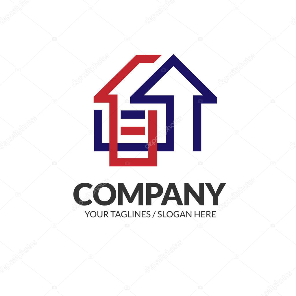 Creative Real Estate logo, Property and Construction Logo design Vector
