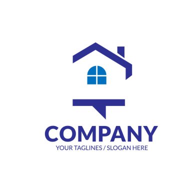 ev sohbet kabarcık için danışmanlık, iletişim ve Emlak ajansı logo tasarım şablonu