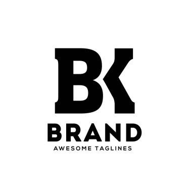 yaratıcı Bk mektup monogram güçlü ve cesur logo vektör kavramı