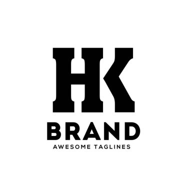 yaratıcı Hk mektup monogram güçlü ve cesur logo vektör kavramı