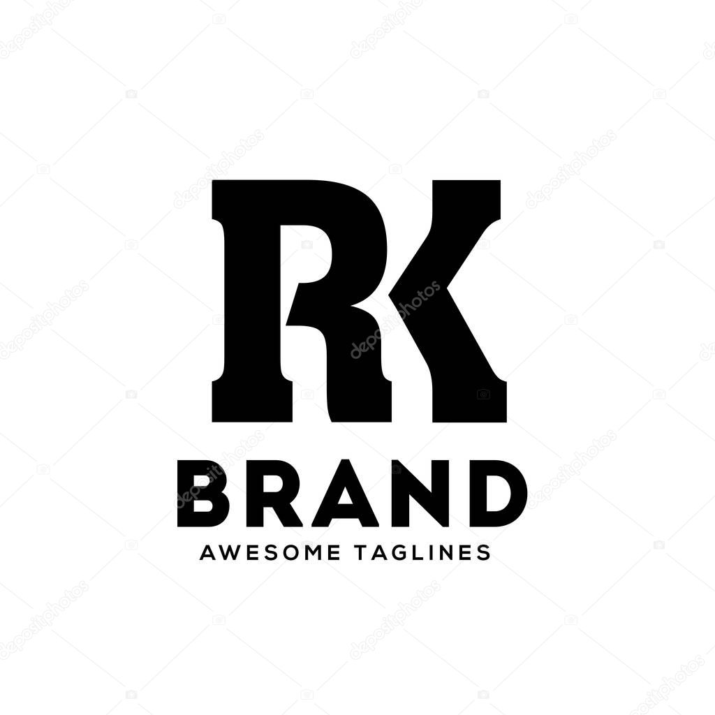 creative RK letter monogram strong and bold  logo vector concept