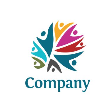 insanlar topluluk renkli logo şablonu. Ekip çalışması topluluk sembolü