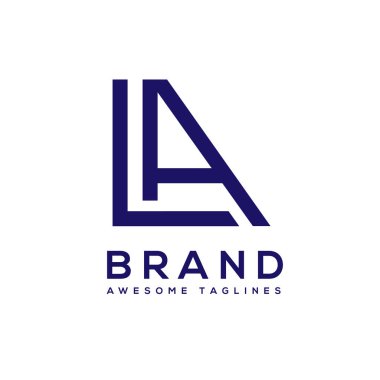 mektup La geometrik güçlü logo vektör illüstrasyon izole beyaz arka plan üzerinde ilk