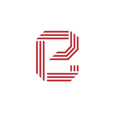 geometrik üç şeritler logo kavramı ile yaratıcı ilk harf e