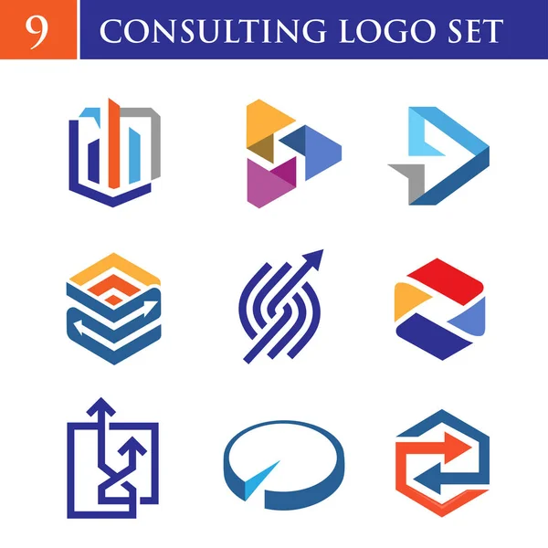 Creative Simple Colorful Logo Consulting Vector Concept — Stock Vector