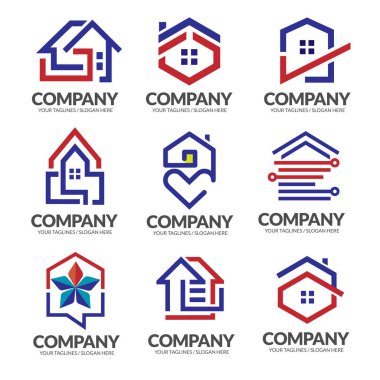 yaratıcı Emlak logosu, Emlak ve inşaat Logo tasarlamak vektör