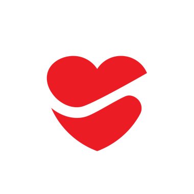 yaratıcı basit kalp simge vektör logo kavramı 