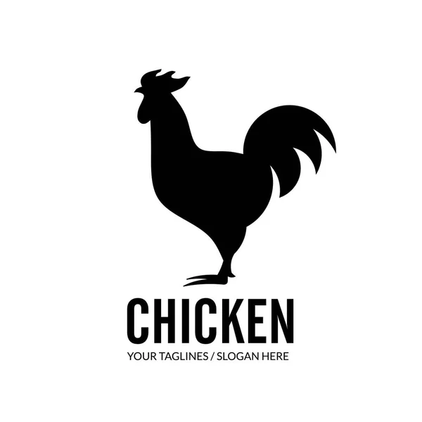 Roosters Illustration Simple Chicken Design Elements Logo — Stock Vector