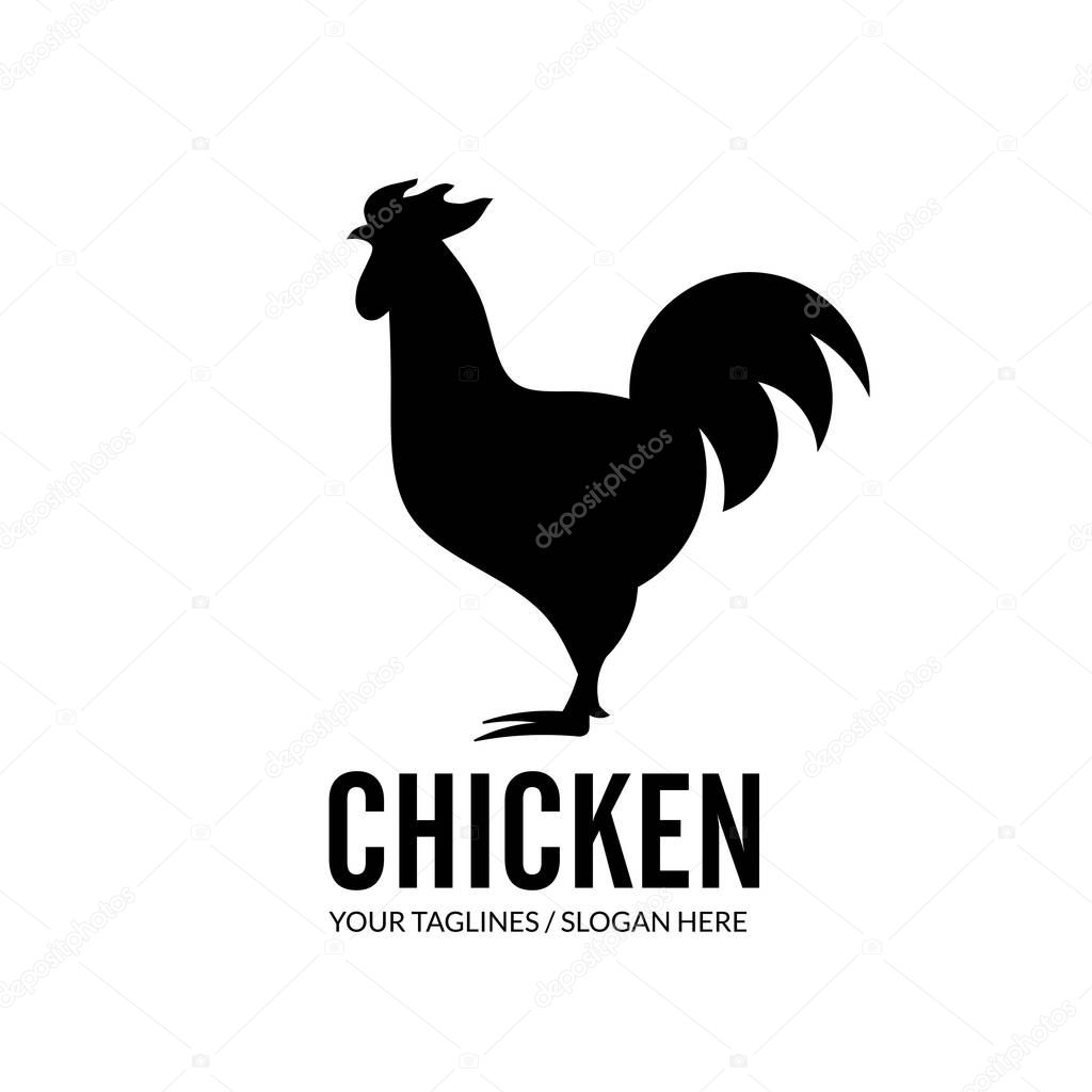 Roosters illustration, simple Chicken Design elements for logo