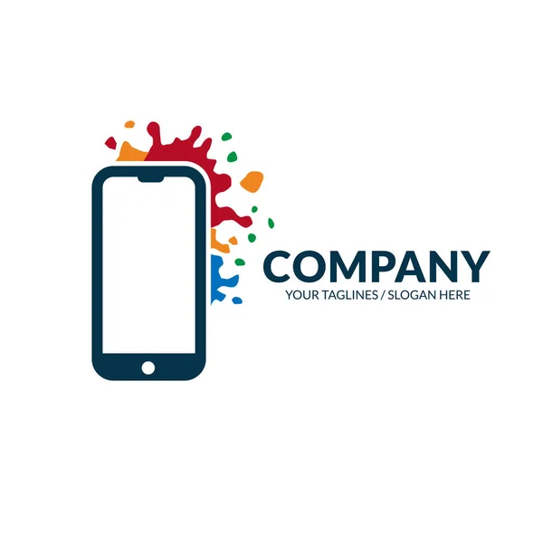 Conceito Design Logotipo Smartphone Colorido Criativo — Vetor de Stock