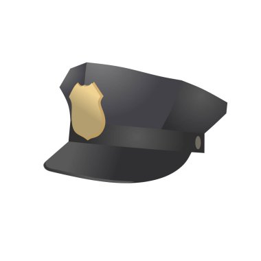 Polis memuru şapka vektör çizim üzerinde beyaz izole