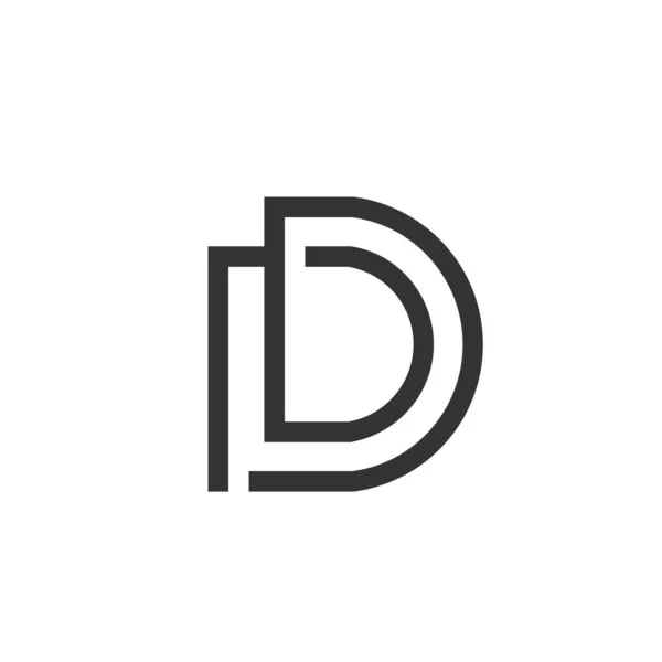Letra Inicial Logo Linear Art Design Template Elements Letra Diseño — Vector de stock