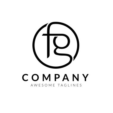 yaratıcı ilk harf fg logo vektör kavram öğesi