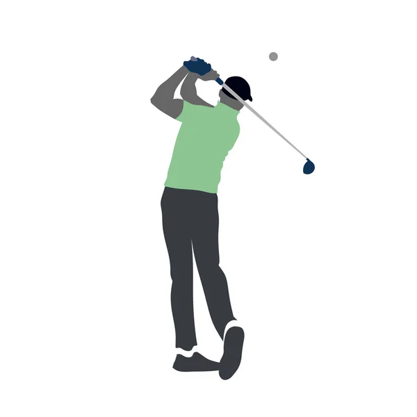 Golf Speler Logo Geïsoleerde Vector Silhouet — Stockvector