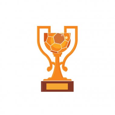 Modern stil vektör kavramı ile Trophy futbol topu takım logosu
