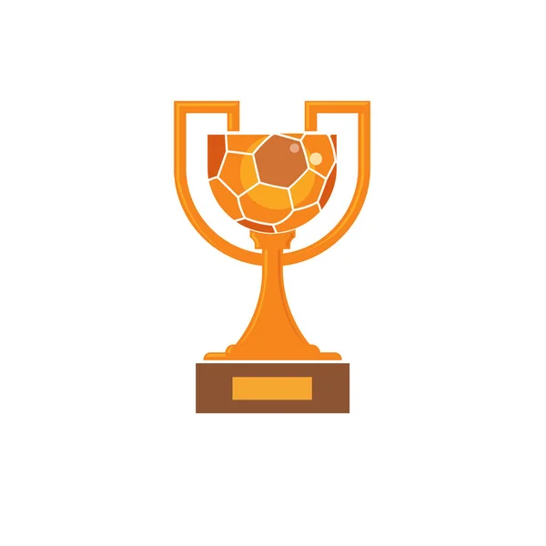 Trofee Soccer Ball Team Logo Met Moderne Stijl Vector Concept — Stockvector