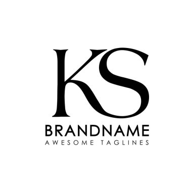 yaratıcı basit ilk harfler Ks logo monogram tarzı