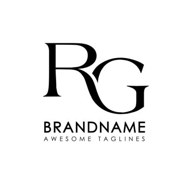 yaratıcı basit ilk harfler Rg logosu monogram tarzı