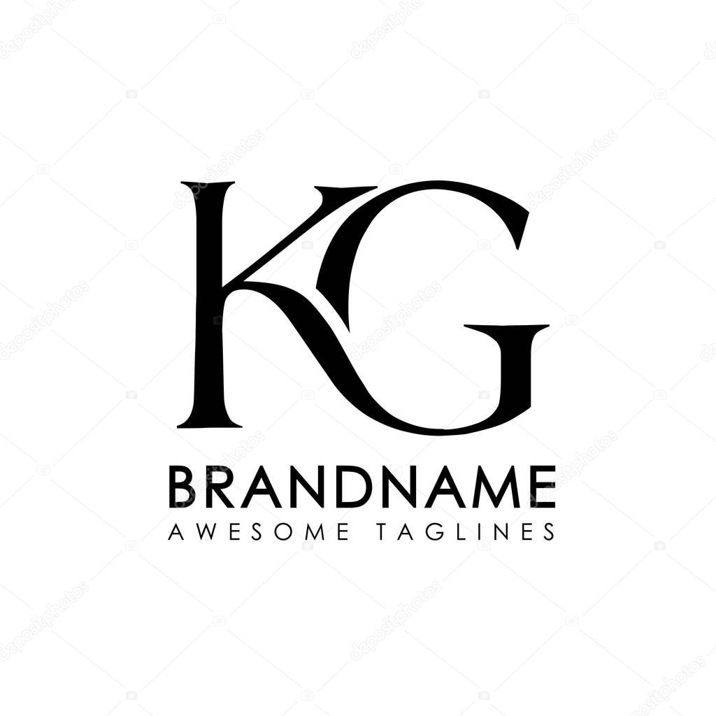 Creative simple initial letters KG logo monogram style