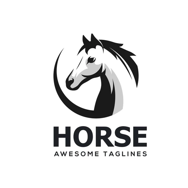 Cavalo Cabeça Abstrato Círculo Simples Logotipo Modelo —  Vetores de Stock