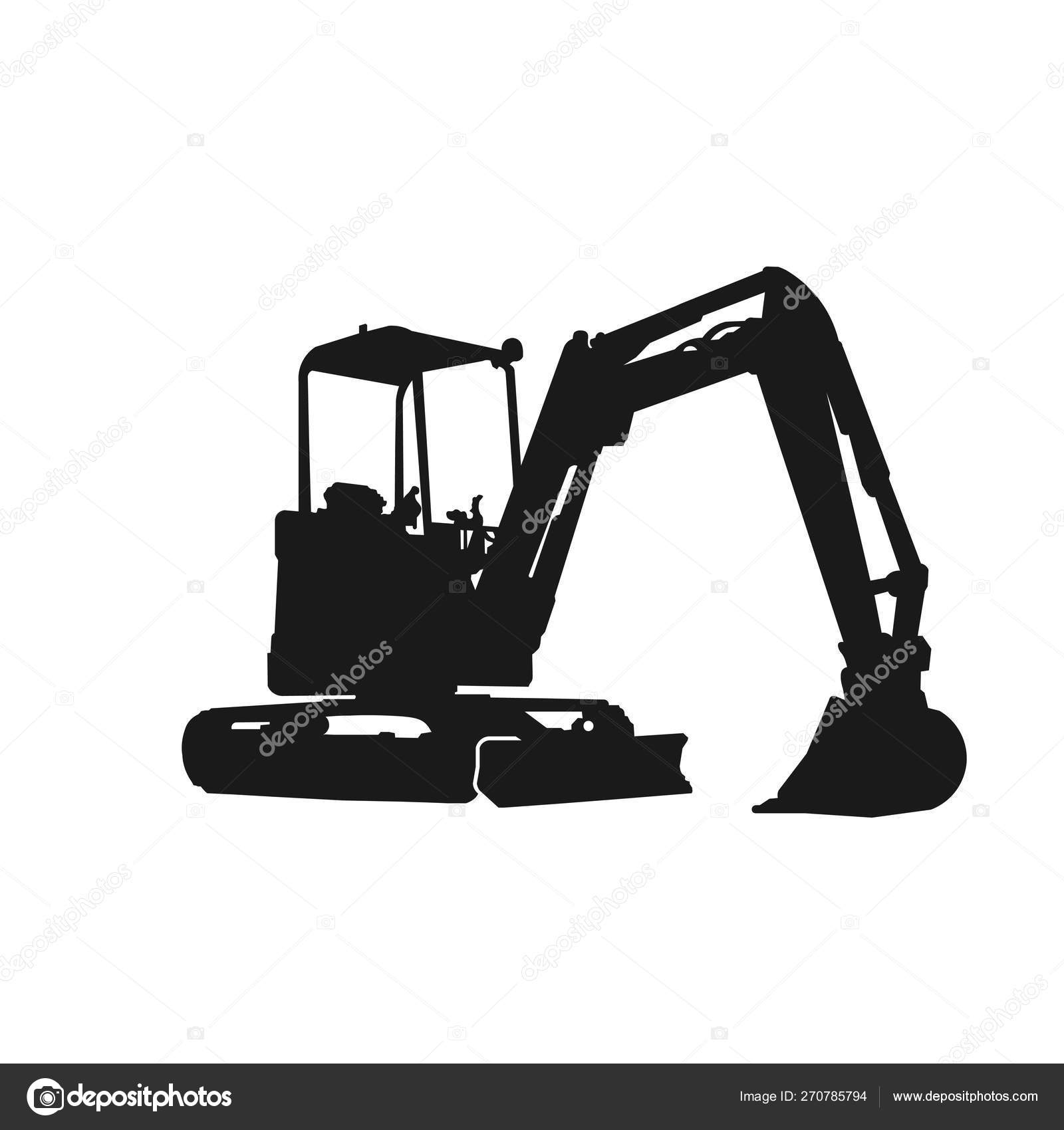 Download Simple Excavator Silhouette Design Vector Logo ...