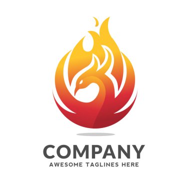 Anka kuşu logo vektörü, en iyi daire Anka kuşu logosu, Anka kuşu logosu, mitolojik kuşun yaratıcı logosu