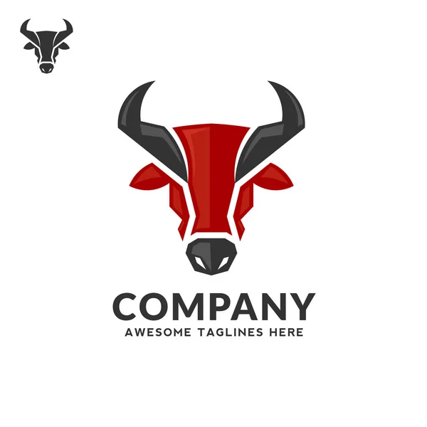 Illustration Simple Créative Concept Logo Couleur Vecteur Tête Taureau Logo — Image vectorielle
