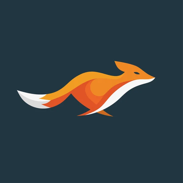 Creatief Running Fox Ontwerp Concept Illustratie — Stockvector