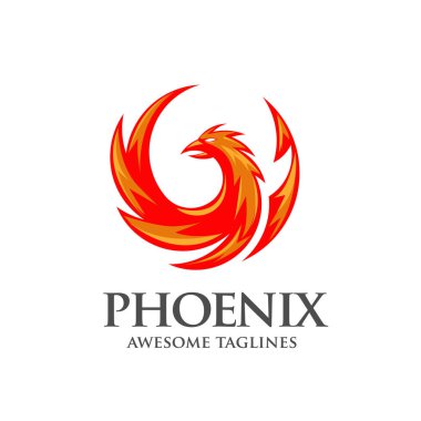 lüks phoenix logo kavramı, en iyi phoenix kuş logo tasarım
